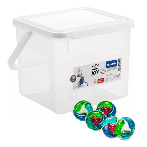 Pojemnik na proszek do prania 4,5L Rotho z uchwytem i szczelnym zamknięciem