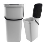 Kosz na śmieci 20L do segregacji Keden Systema Q z wieszakiem popielaty