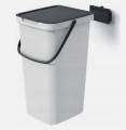 Kosz na śmieci 20L do segregacji Keden Systema Q z wieszakiem popielaty