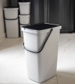Kosz na śmieci 20L do segregacji Keden Systema Q z wieszakiem popielaty