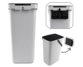Kosz na śmieci 20L do segregacji Keden Systema Q z wieszakiem popielaty
