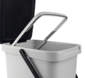 Kosz na śmieci 20L do segregacji Keden Systema Q z wieszakiem popielaty