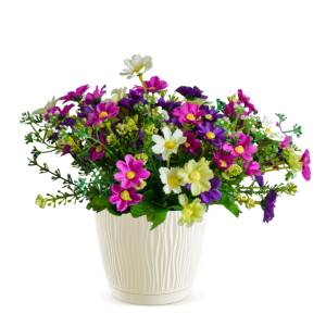 Doniczka Sandy DSY240P kremowa z podstawką – okrągła donica 6,9L