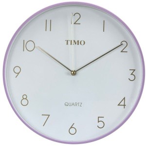Zegar Timo B312 25cm Fioletowy – Elegancki Budzik z Złotymi Cyframi