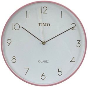 Zegar Timo B312 25cm Różowy – Elegancki Budzik z Złotymi Cyframi