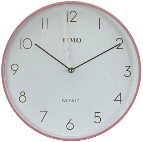 Zegar Timo B312 25cm Różowy – Elegancki Budzik z Złotymi Cyframi