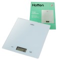 Waga kuchenna HOFFEN 5kg LCD, hartowane szkło, funkcja tarowania, biały