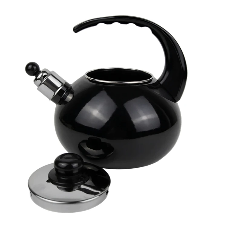 Czajnik Emaliowany Kamille 2,5L z Gwizdkiem na Indukcję i Gaz – Elegancki Czarny