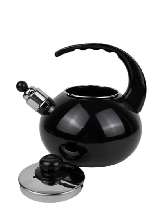 Czajnik Emaliowany Kamille 2,5L z Gwizdkiem na Indukcję i Gaz – Elegancki Czarny