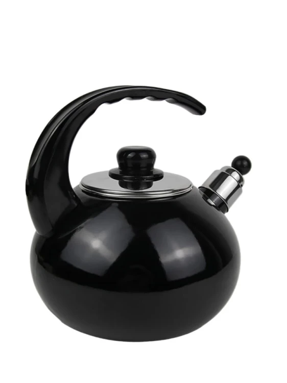 Czajnik Emaliowany Kamille 2,5L z Gwizdkiem na Indukcję i Gaz – Elegancki Czarny