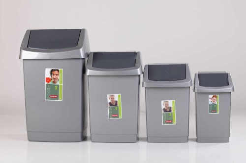 Kosz na śmieci Curver 50L beżowy uchylny do kuchni biura domu plastikowy