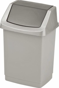 Kosz na śmieci Curver 9L srebrno-grafitowy uchylny łazienka biuro kuchnia