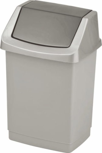 Kosz na śmieci Curver 9L srebrno-grafitowy uchylny łazienka biuro kuchnia