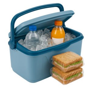 Mała lodówka turystyczna Curver 10L – przenośna, na wkłady, niebieska