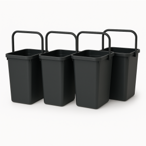 Zestaw 4 Koszy na Śmieci 10L - Kosze do Segregacji Odpadów - Praktyczny