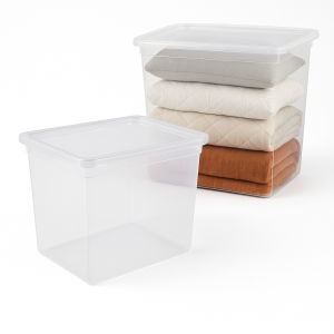 Transparentny pojemnik z pokrywą Rotho CLEAR 55x37x43