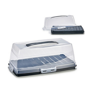 Pojemnik transportowy na ciasto z 4 zatrzaskami regulowanym dnem