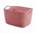 Koszyk KNIT L 19L różowy– stylowy pojemnik do przechowywania