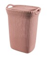 Curver KNIT 57L Różowy Kosz na Pranie – Stylowy, Wentylowany, Mocny