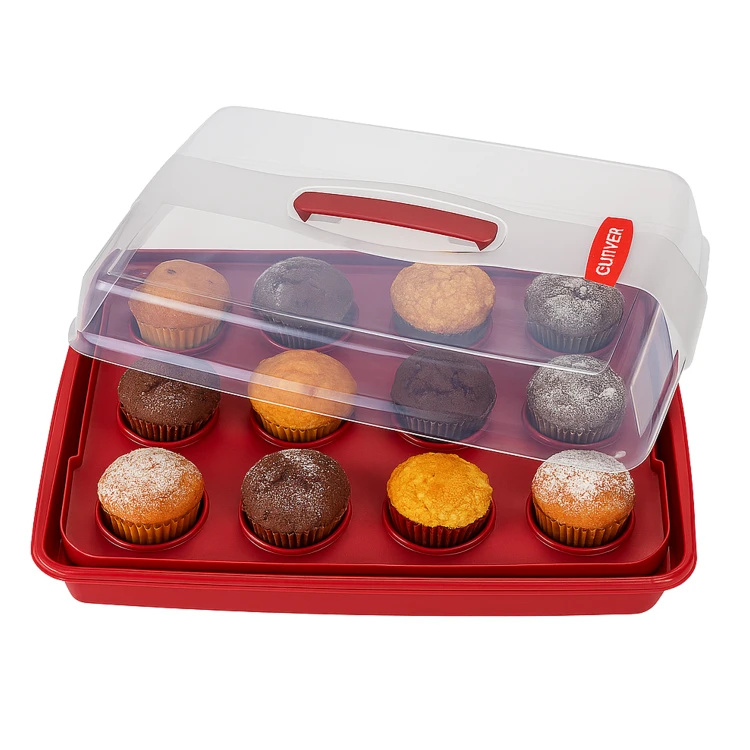 Pojemnik na ciasto z wkładką 3w1 muffinki makaroniki tort