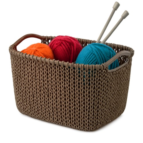 Koszyk Curver Knit 8L brązowoszary pojemnik na drobiazgi organizer