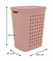 Kosz na pranie JONA 55L Rotho różowy wentylowany z klapą