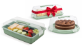 Zestaw pojemników na ciasto CURVER z uchwytem – szałwiowy