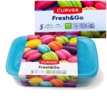 Zestaw pojemników na żywność 3 szt CLICK 0,5L 1L 2L prostokątne