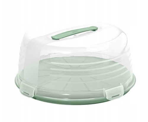 POJEMNIK NA CIASTO 34 cm Z UCHWYTEM | TORTOWNICA | SZCZELNY | ZIELONY