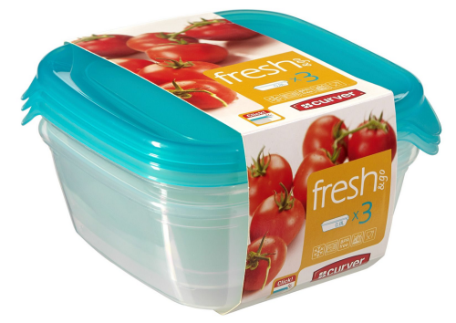 CURVER Fresh & Go Pojemniki na Żywność 0,8L 3szt Szczelne