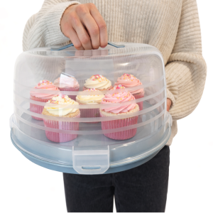 Pojemnik na ciasto Curver tortownica z klipsami i rączką 34cm