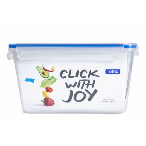 Pojemnik na żywność 3L Rotho Click&Lock szczelny BPA Free