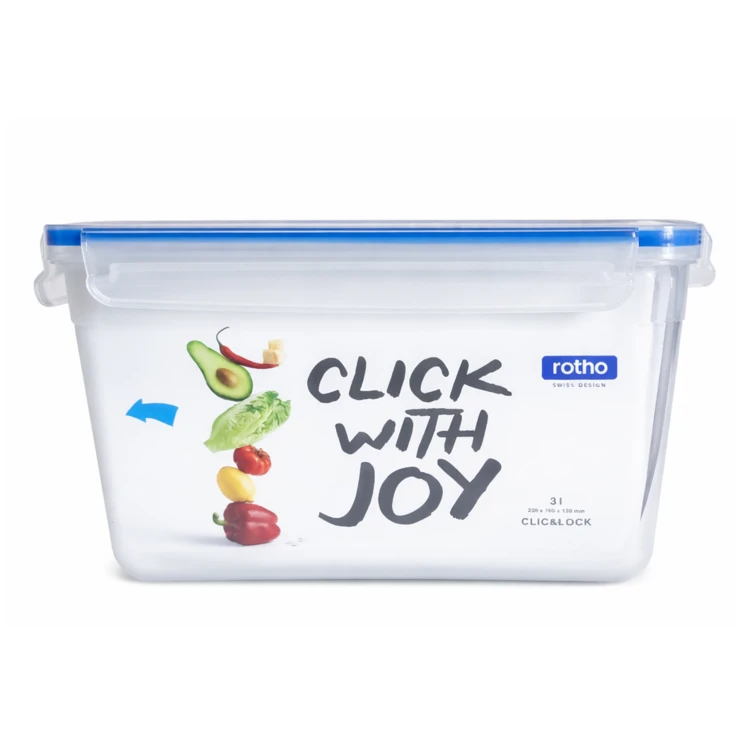 Pojemnik na żywność 3L Rotho Click&Lock szczelny BPA Free