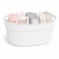 Biały Koszyk Organizer z Rączkami 6L | Uniwersalny Koszyczek Ażurowy