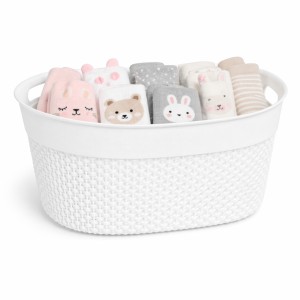 Biały Koszyk Organizer z Rączkami 6L | Uniwersalny Koszyczek Ażurowy