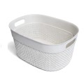 Biały Koszyk Organizer z Rączkami 6L | Uniwersalny Koszyczek Ażurowy