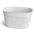 Biały Pojemnik Ażurowy 18L – Kosz na Przechowywanie