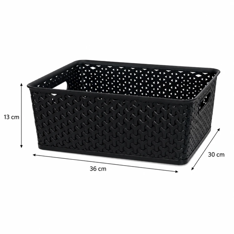 Czarny Koszyk Organizer 13L Loft Pojemnik do Przechowywania