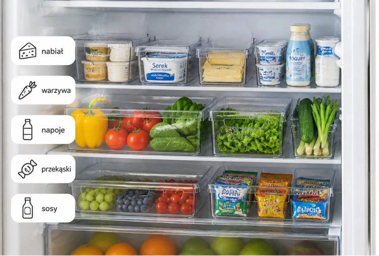 Pojemnik organizer do lodówki Rotho LOFT 3,1L BPA FREE kuchenny transparentny