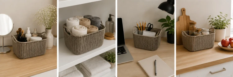 Curver Knit 8L Koszyk Organizer Pojemnik Łazienka Garderoba Regał