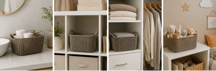 Curver Knit 8L Koszyk Organizer Pojemnik Łazienka Garderoba Regał