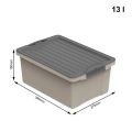 Pojemnik Rotho COMPACT 13L A4 z pokrywą | trwały, sztaplowany