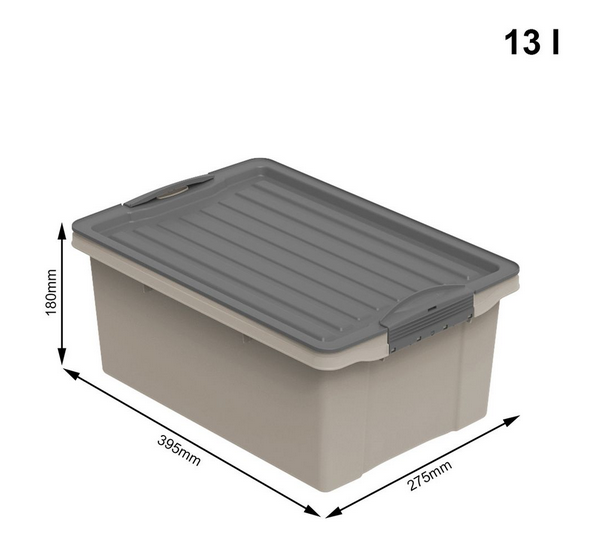 Pojemnik Rotho COMPACT 13L A4 z pokrywą | trwały, sztaplowany