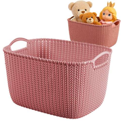Koszyk KNIT L 19L różowy organizer pojemnik łazienkowy na zabawki