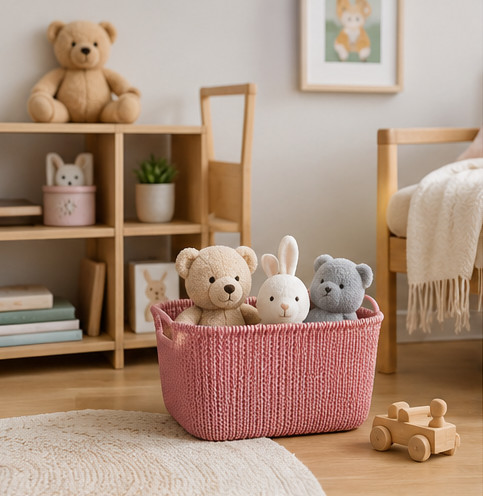 Koszyk KNIT L 19L różowy organizer pojemnik łazienkowy na zabawki