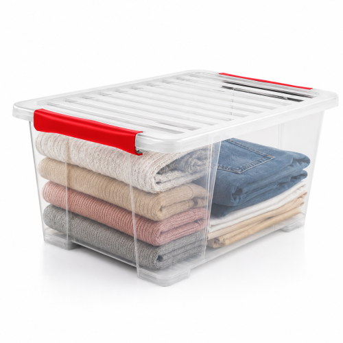 Duży pojemnik 44L Rotho Evo z pokrywą organizer box na zabawki ubrania mocny