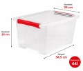 Duży pojemnik 44L Rotho Evo z pokrywą organizer box na zabawki ubrania mocny