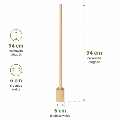 Tłuczek do kapusty drewniany 94 cm ubijak do kiszenia drewno Polska