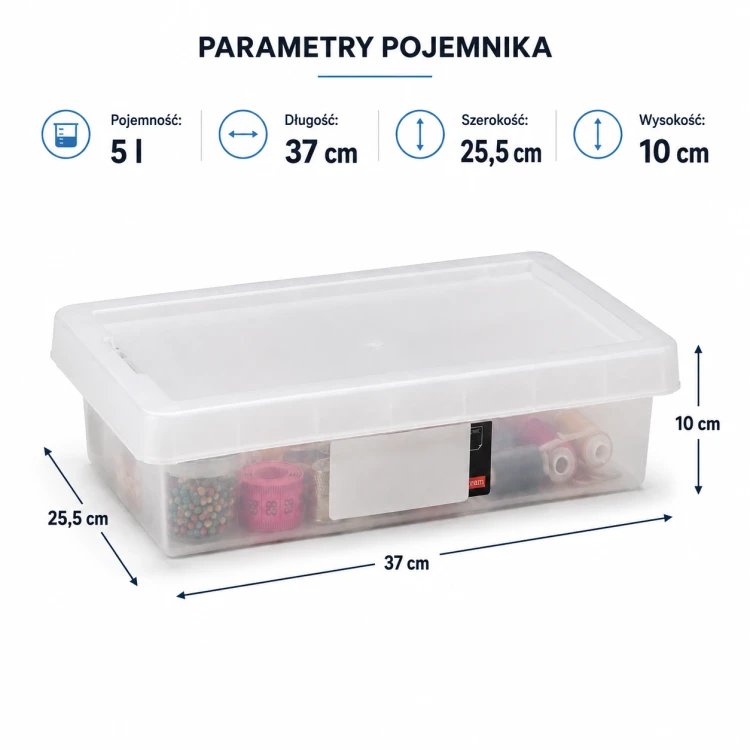 Organizer A4 z pokrywą 5L Pojemnik plastikowy TAG STORE Plast Team