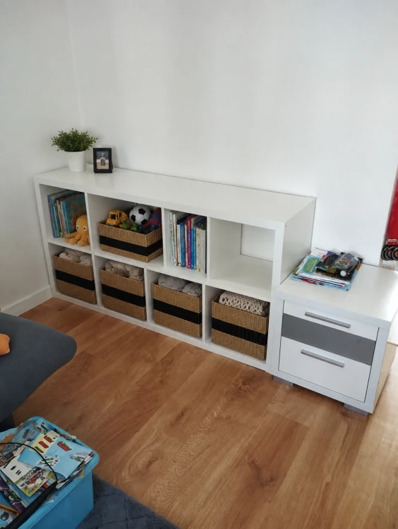 Kosz Pleciony z Trawy Morskiej 35x31x21 cm – Organizer Pojemnik na Zabawki i Tekstylia